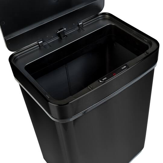 Honey Can Do 50L Black Stainless Steel Trash Can w/ Motion Sensor